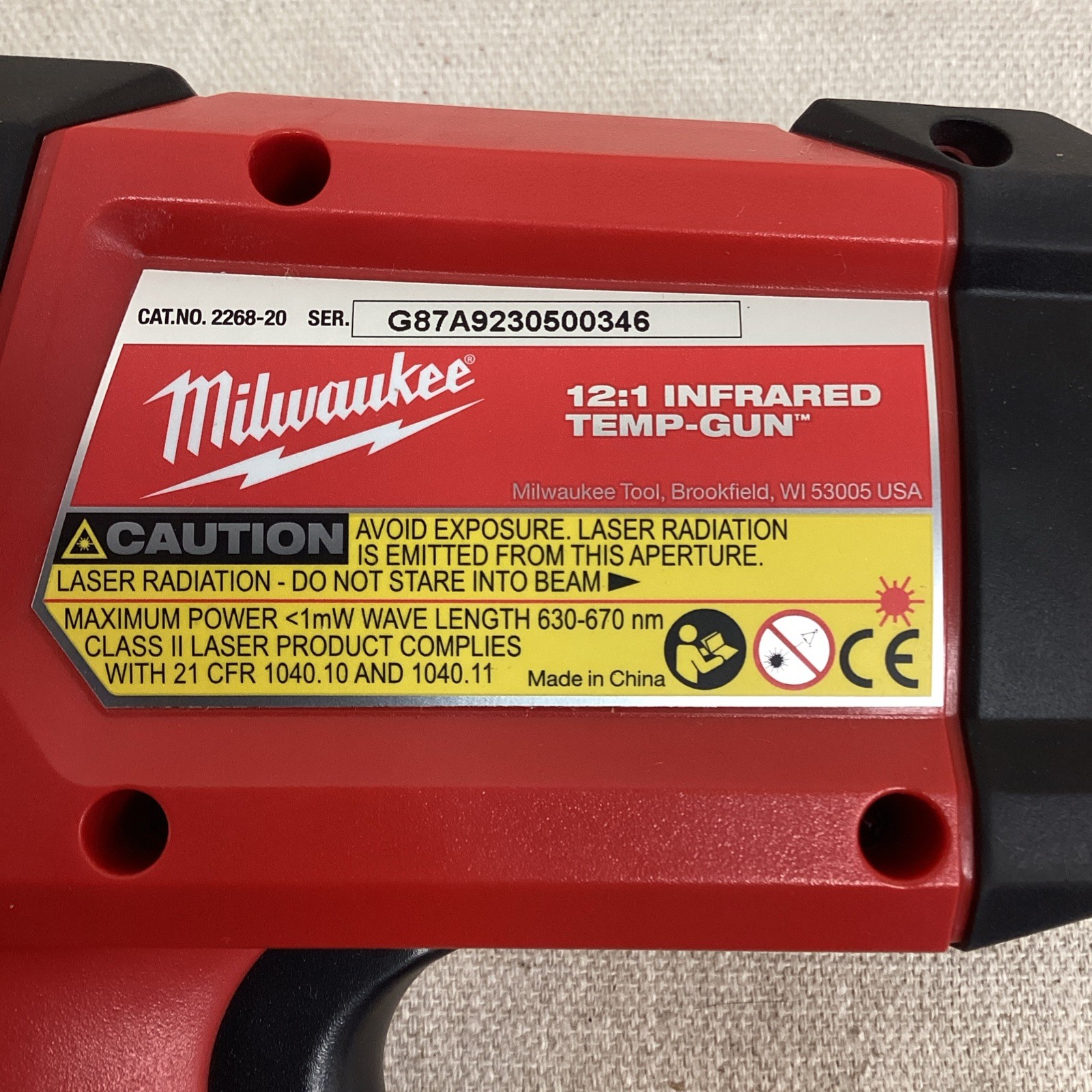 MILWAUKEE 2268-20NST Infrared Thermometer Avg/Difference/Max Temp/Min Temp