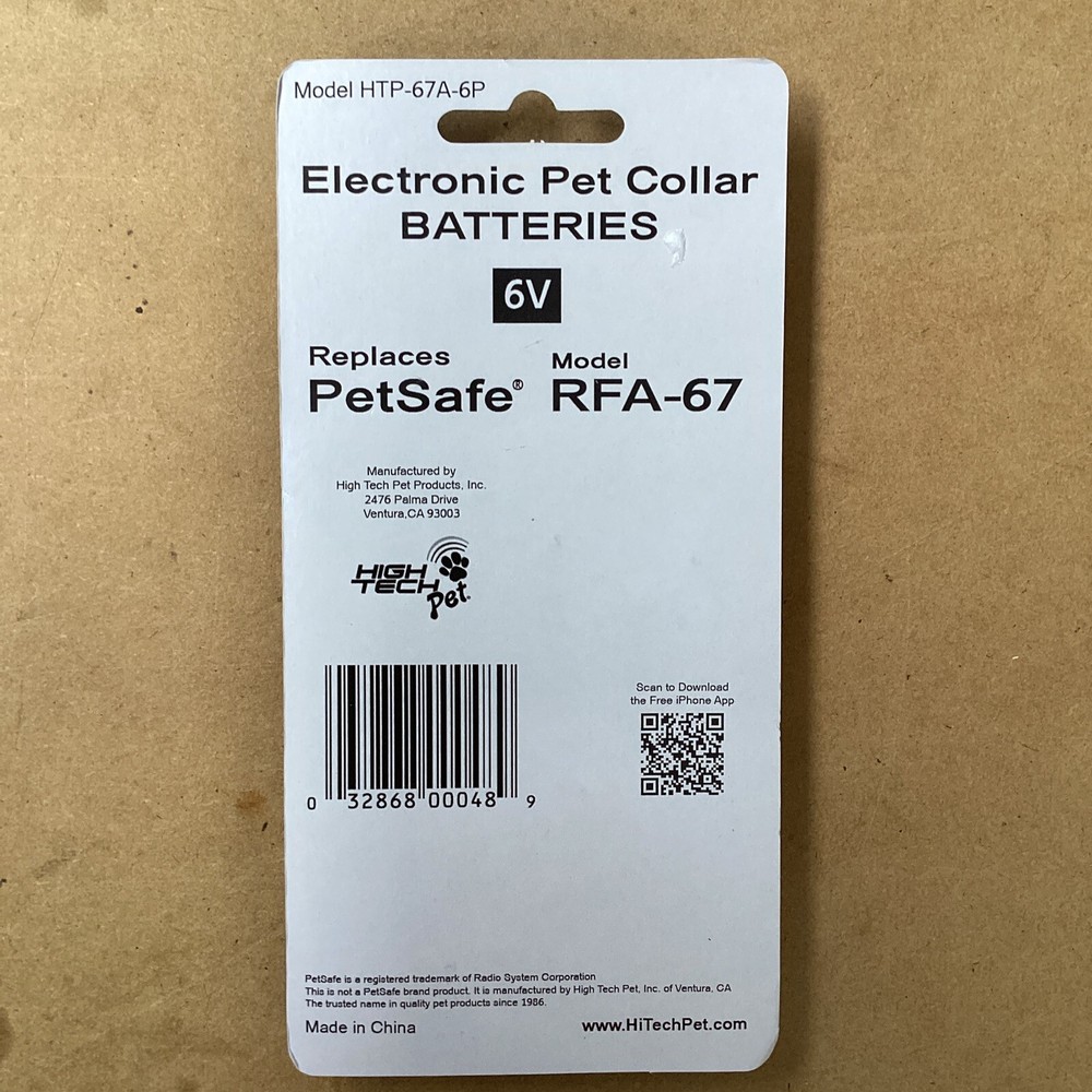 High Tech Pet - PetSafe Compatible RFA-67 6-Volt Replacement Battery (6-Pack)