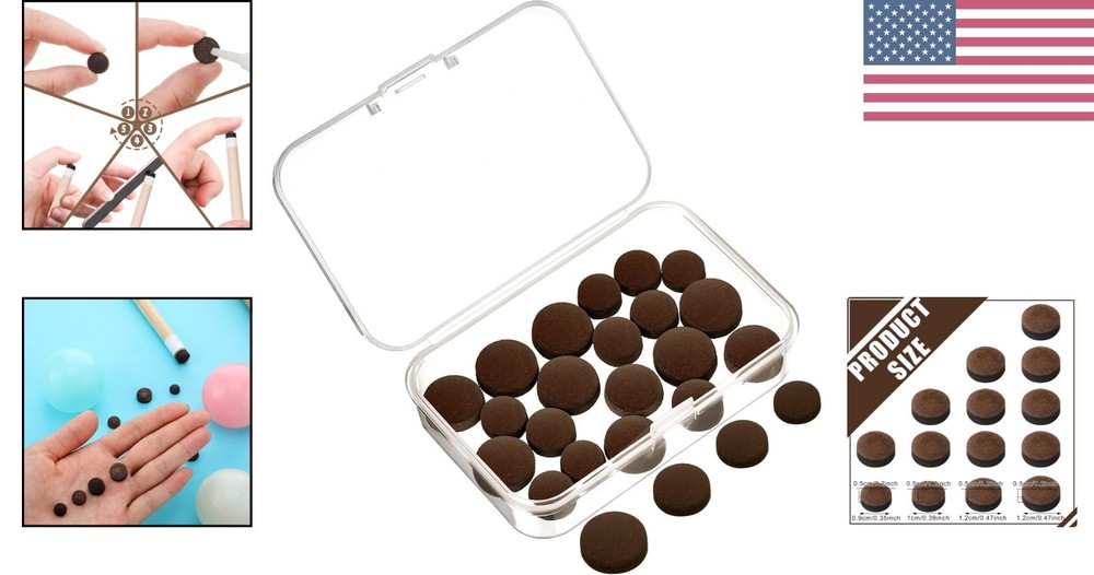 Versatile Billiard Cue Tips Replacement Kit (20 Pcs) with Travel Storage Box