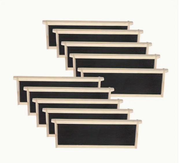 100% Beeswax Beehive 10 Frame Add-On Super, 10 Deep Frames Langstroth Beekeeping