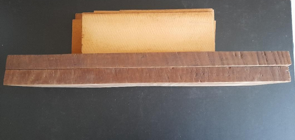 2 PC Booked-Matched Maple Violin Back and 9 Spruce Pieces, Possibly For Lining