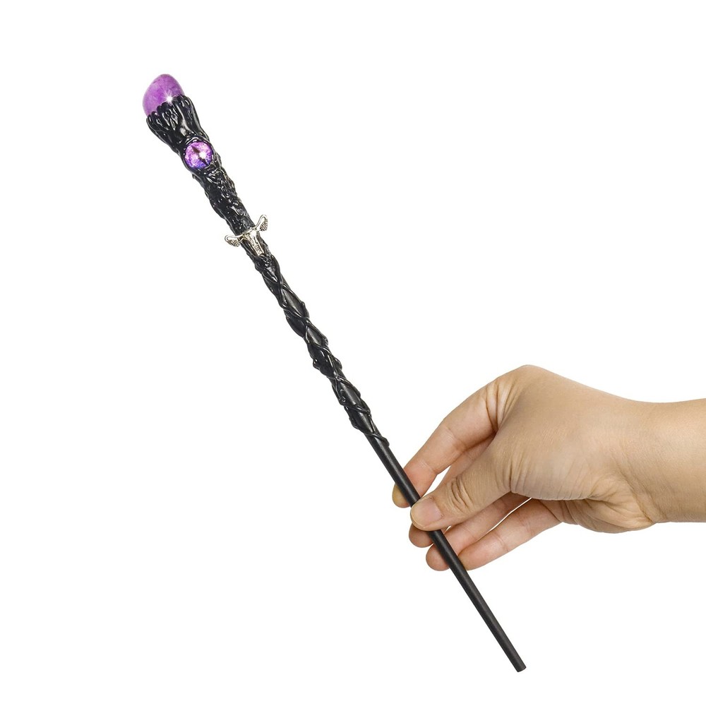 Rileryan Fine Handcrafted Amethyst Crystal Magic Wand Witch Wizard Medium, C