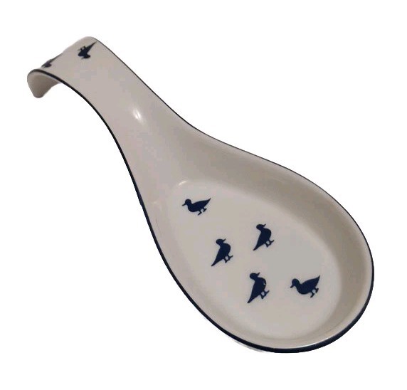 Vintage Blue Ducks By Shafford Duck Porcelain Spoon Rest