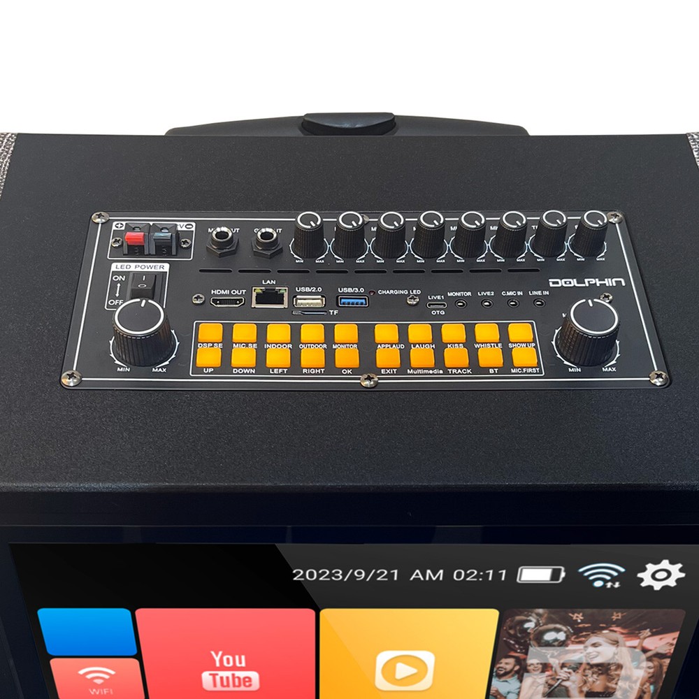 Professional Karaoke Machine Bluetooth Speaker Lyrics Display Screen WirelessMic