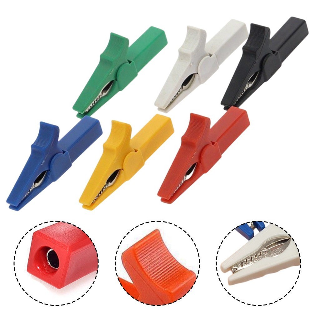 6PCS Fully Insulated Crocodile Clips for Electrical Testing and Jumpers