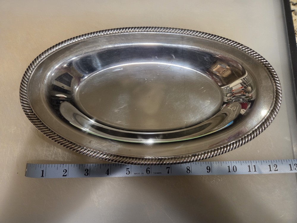 Silver Serving Bowl 12" Wide
