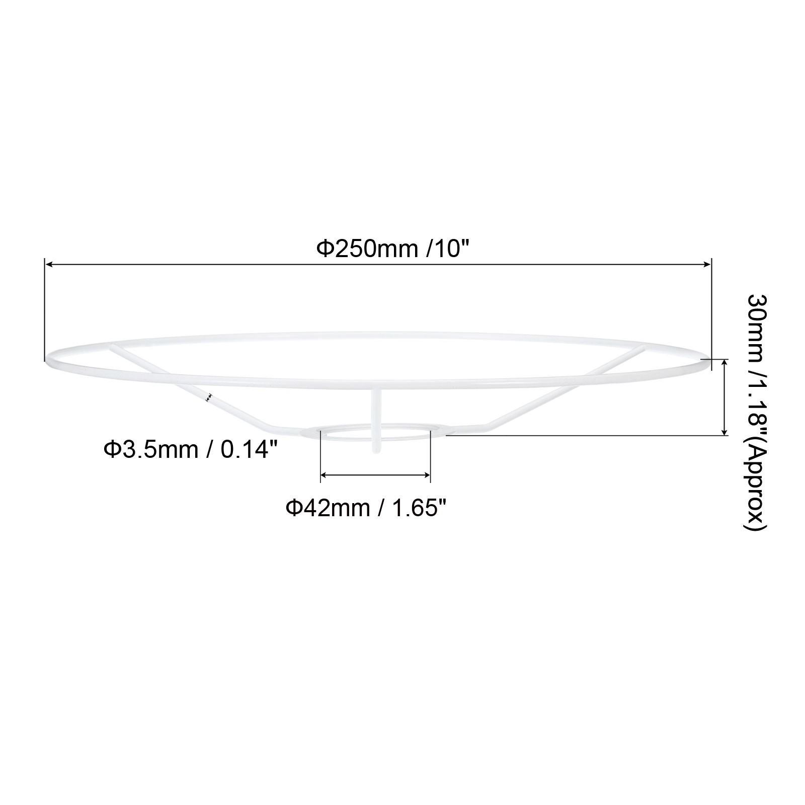 3pcs 10" E26 E27 Lamp Shade Ring Frame Lampshade Holder Wire Frame Drum Ring