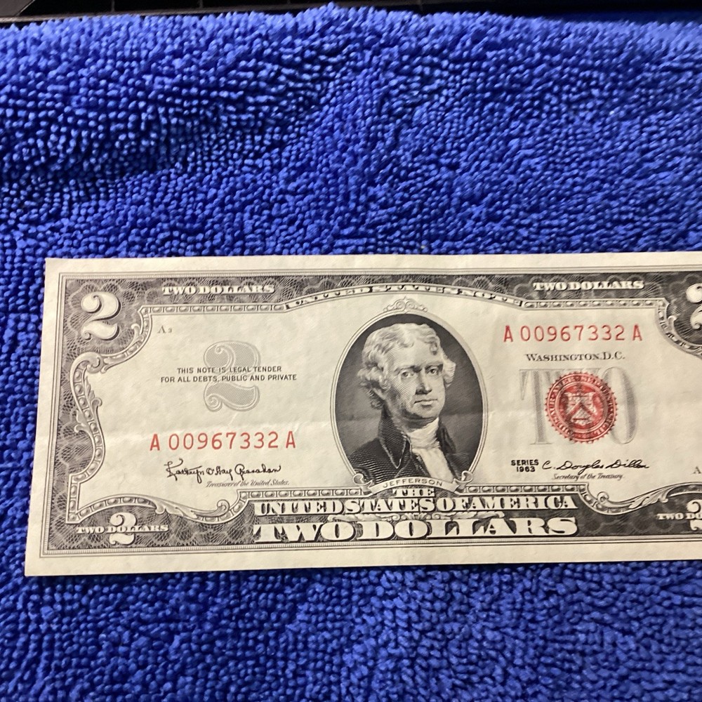 1963 2 dollar bill red seal