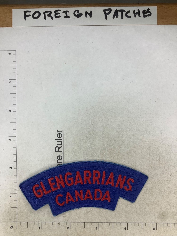 VINTAGE GLENGARRIANS CANADA SCROLL PATCH