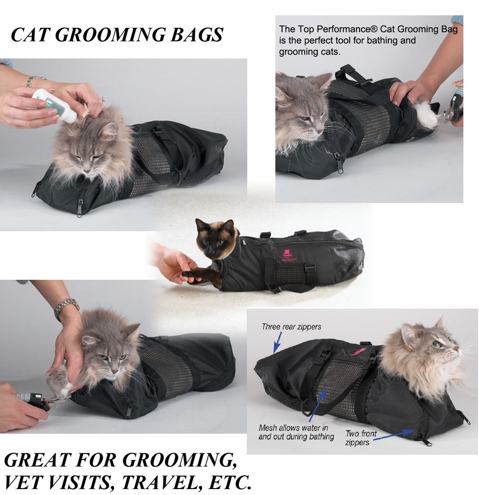 Top Performance Cat Grooming Bag NO BITE SCRATCH Restraint System Bath*SMALL