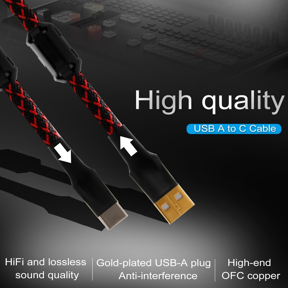 New Type A to Type C Audio USB Cable HIFI Gold Plated Plug DAC Cable Data Line