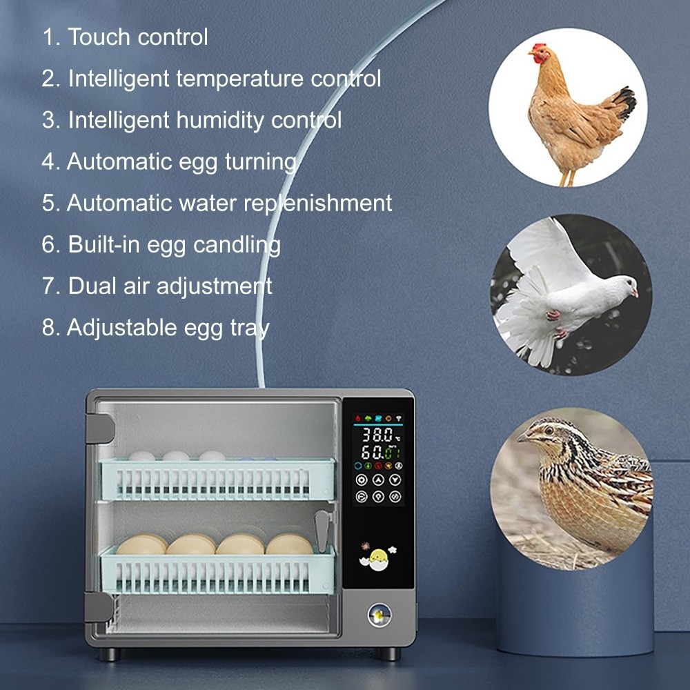 50W Fully Automatic Egg Incubator Egg Hatching Brooder Auto Hydration Flipping