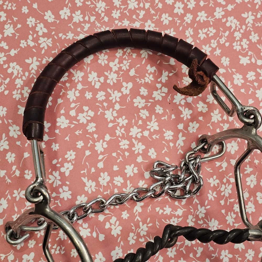 Reinsman 918 Molly Powell First Barrel Hackamore Bit Combo Twisted Wire Bit 5.5"