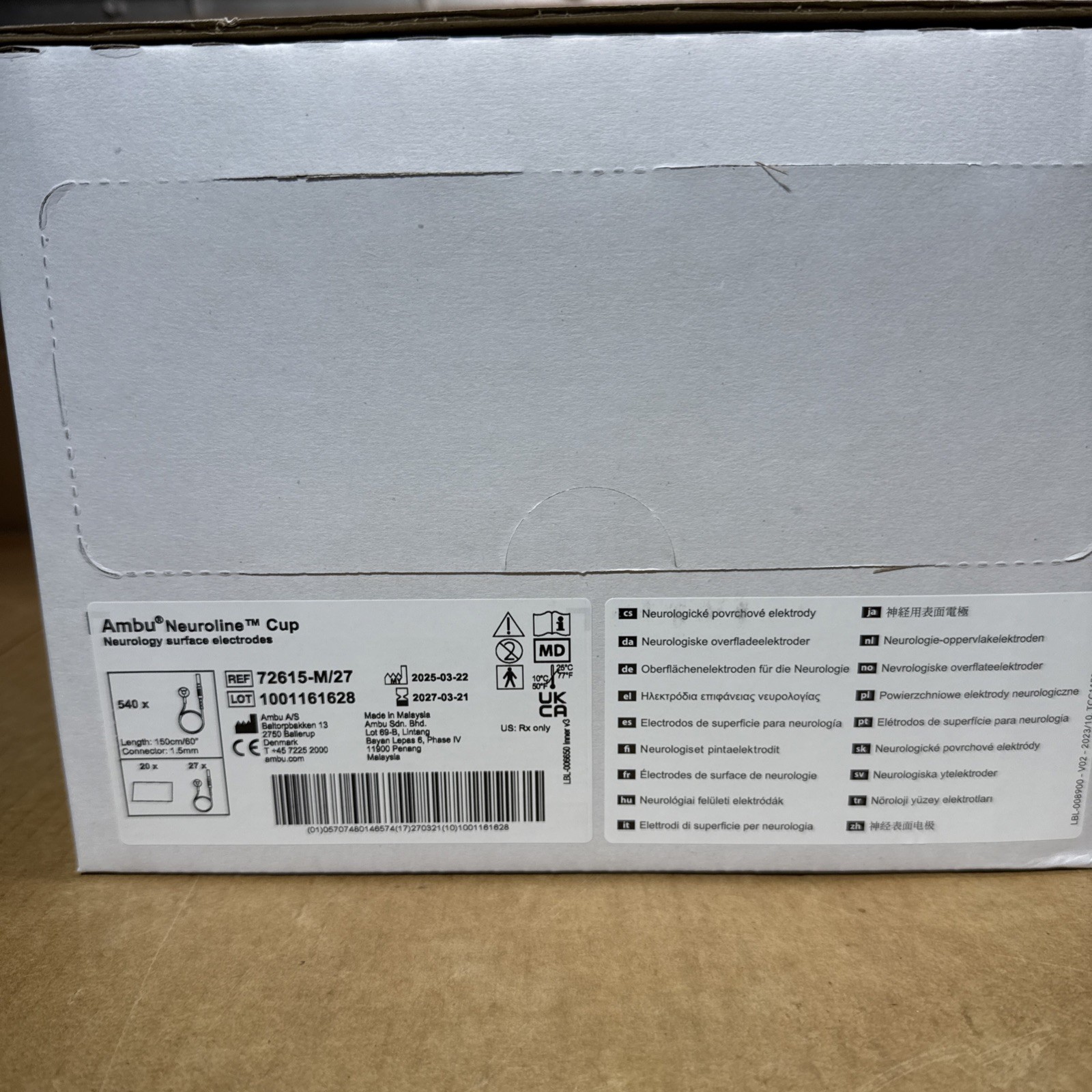 Box of 20 Packs Ambu Neuroline Cup 72615-M/27 Series New Sealed Exp 3-21-27