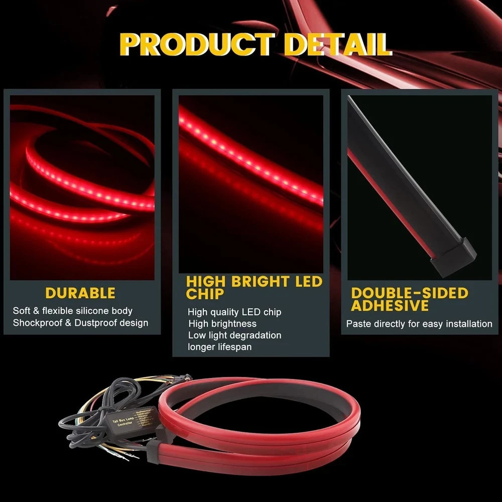 E-Bright LED Brake Light Strip Light Third Brake 5 Function Sequential Turn Sign