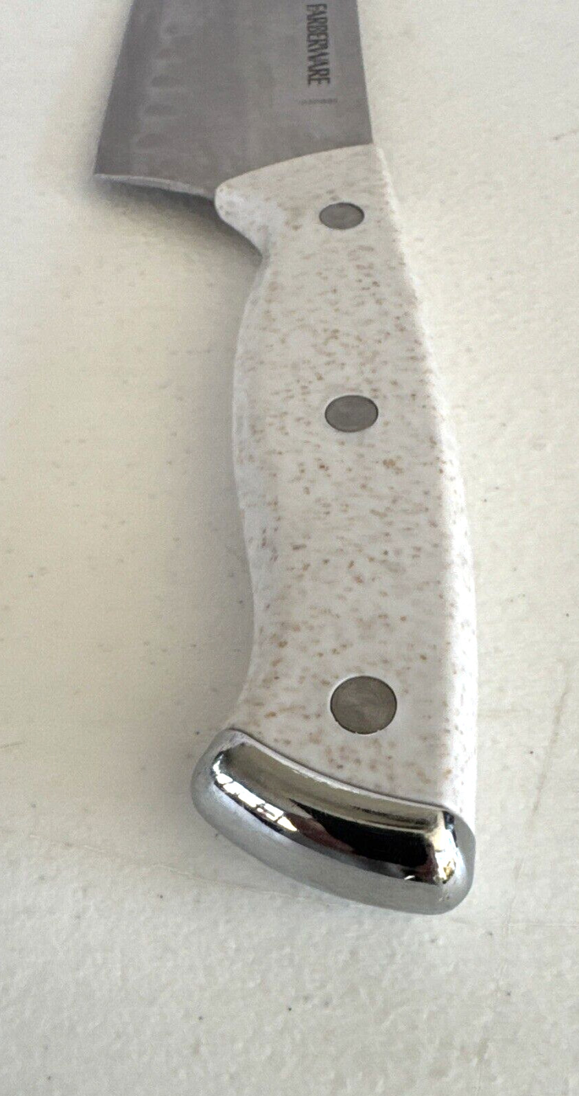 VTG Farberware 23F958 White Chef's Knife Stainless Steel 7 1/4” Blade 12 1/4" L