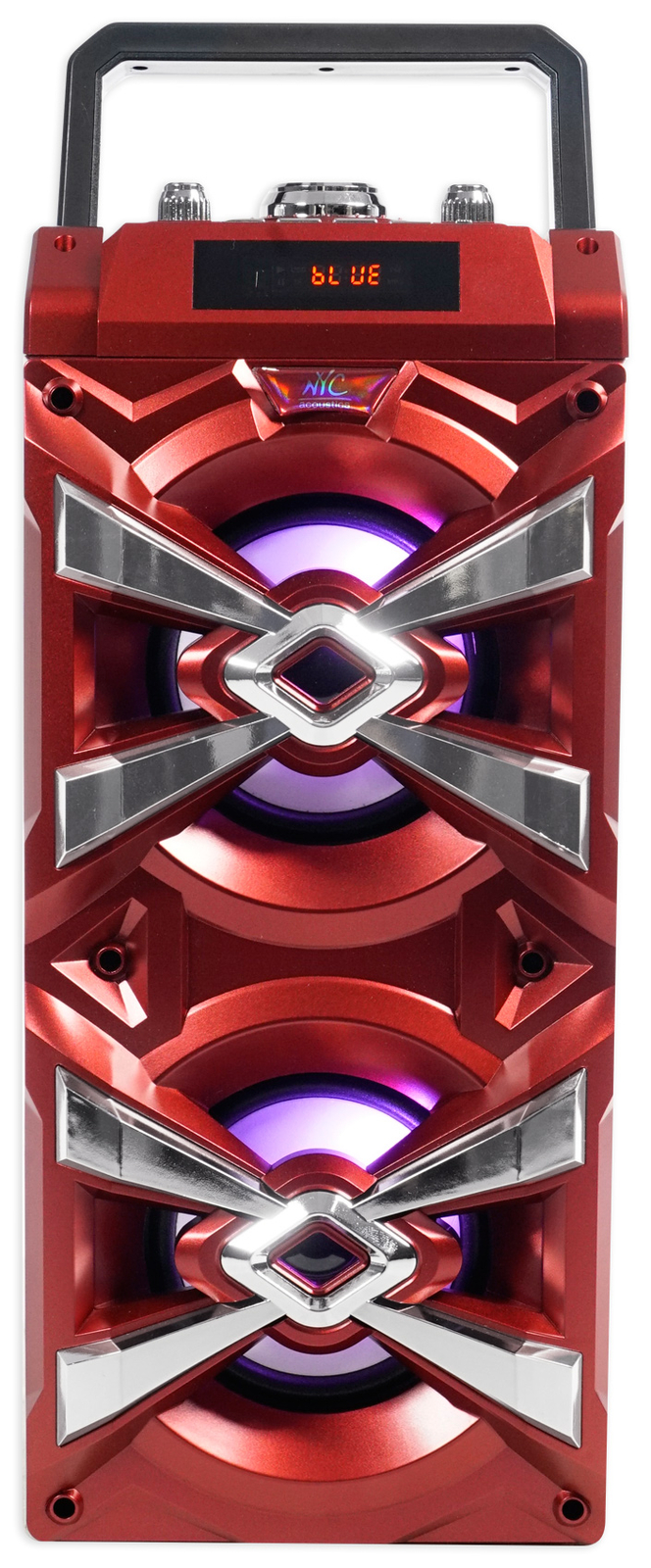 NYC Acoustics X-Tower Bluetooth Karaoke Machine System w/LED's+Microphone+Remote