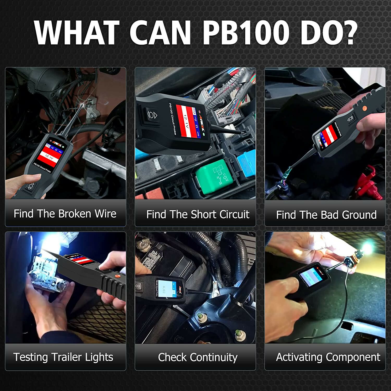 Ancel PB100 Circuit Tester Probe Electrical System Car Diagnostic Tool 12V 24V