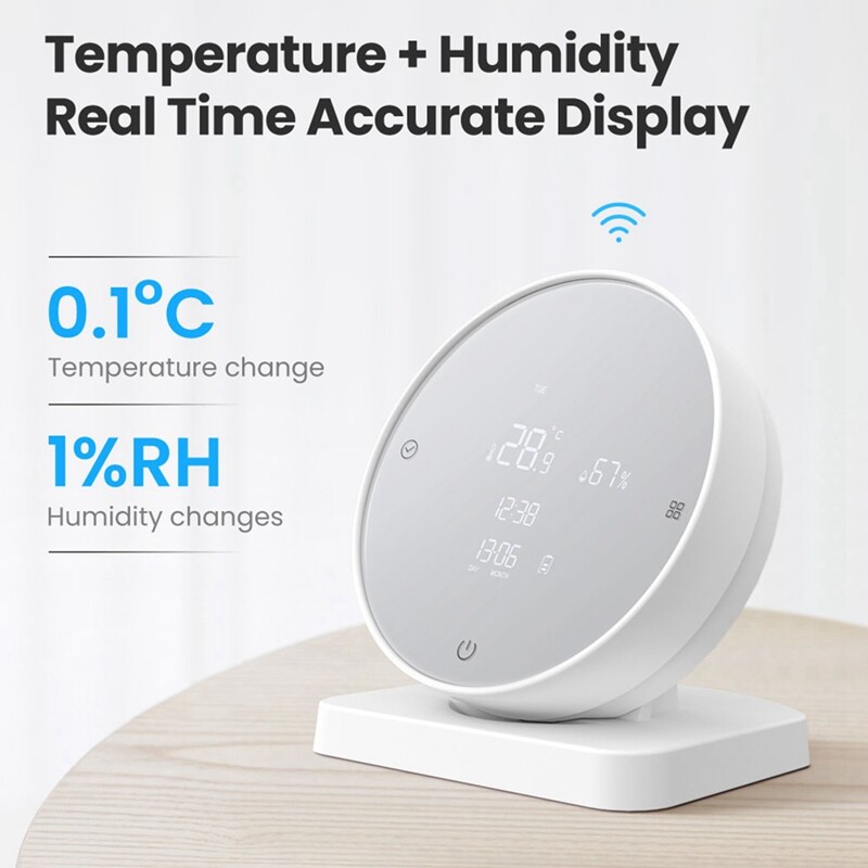 WiFi Temperature & Humidity Sensor, Tuya Hygrometer - with LCD Dis2602-