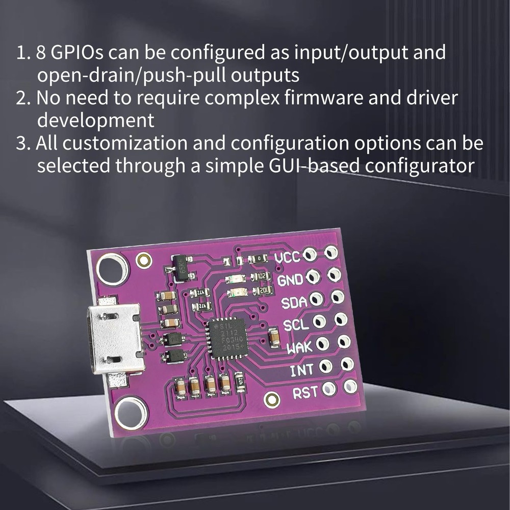 CP2112 MCU-2112 Debug Board USB to SMBus I2C Communication Module 2.0 MicroUS...