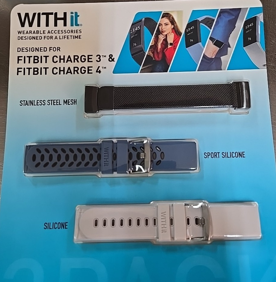 3pk Withit Replacement Bands for Fitbit Charge 3 & 4