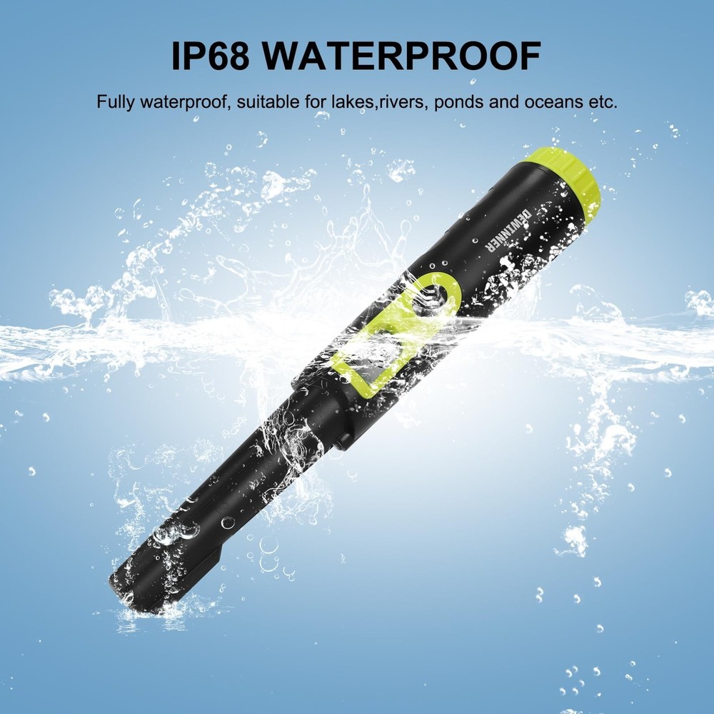 DEWINNER Metal Detector Pinpointer with LCD Display, IP68 Full Waterproof Met...