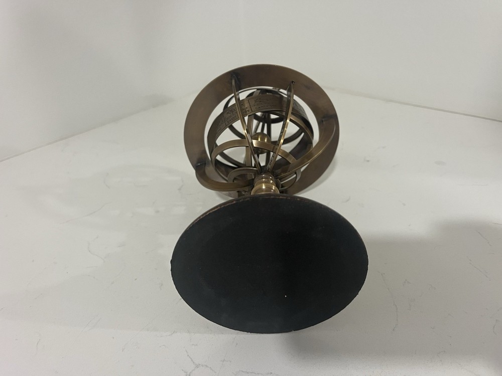 Armillary Sphere Globe Decorative 8 in with Wooden Base