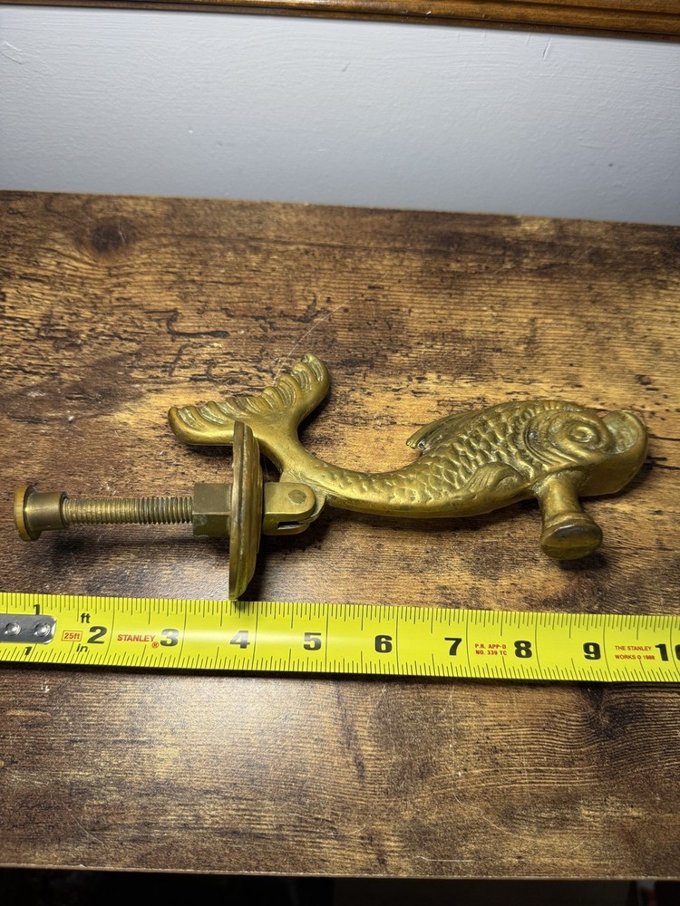 Vintage Solid Brass Metal Fish / Koi Style Door Knocker