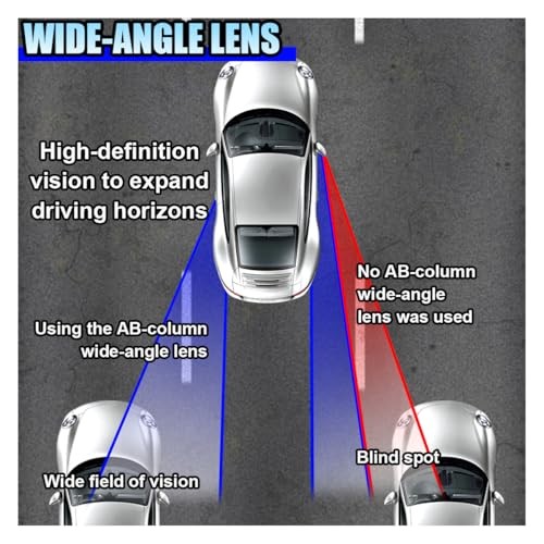 2PCS Rectangular Car Blind Spot Mirror, 3.5" x 2" 360° Rotate Rectangle/Black