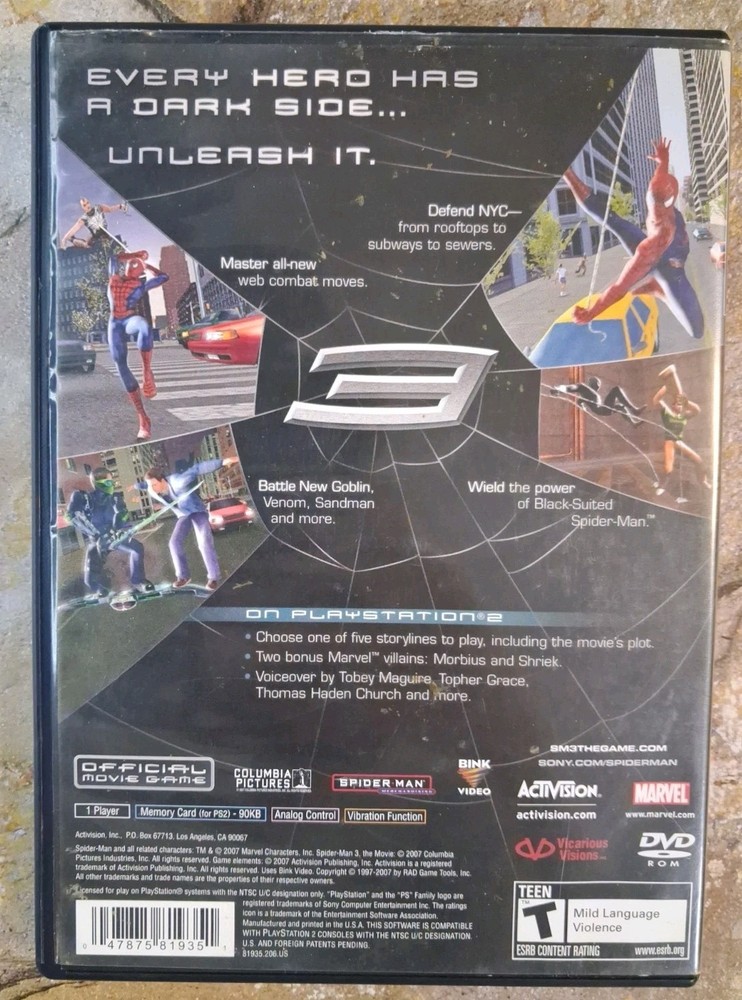 Spider-Man 3 Case - Sony PlayStation 2 **SEE DESC**