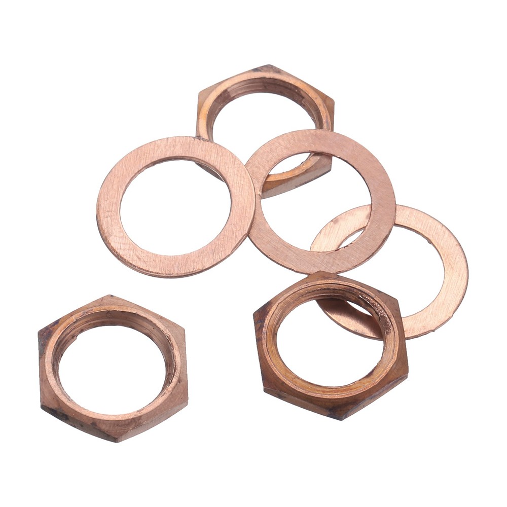3 Set Guitar Nuts and Washers 3/8" Guitar Input Output Jack Socket Nuts Copper