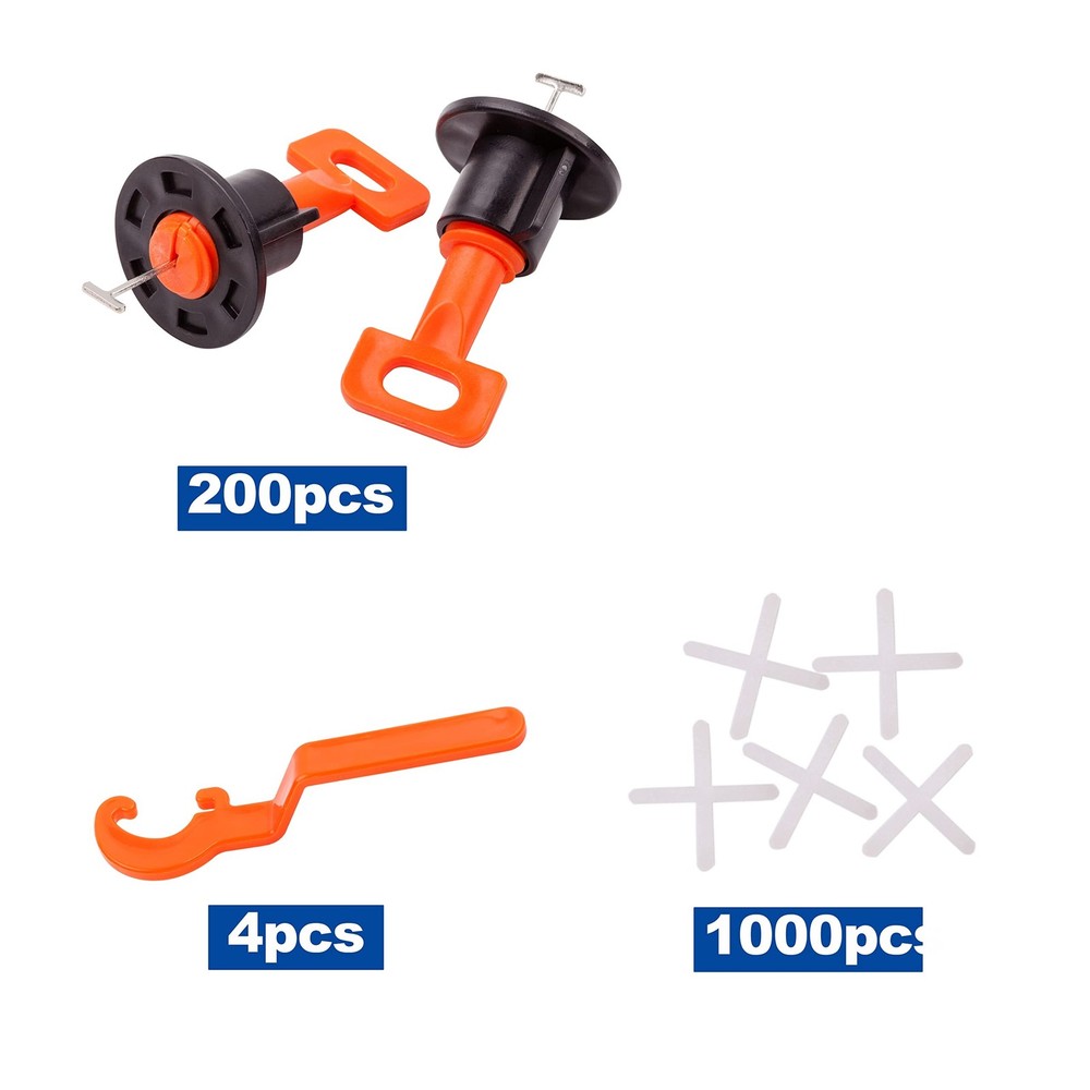 Tile Leveling System Kit with 200pcs Tile Leveler & 4 Special Wrenches & 1000...