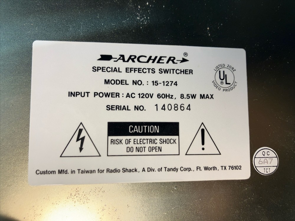 Archer Special Effects Switcher 15-1274 (LOOK DESCRIPTION) T31