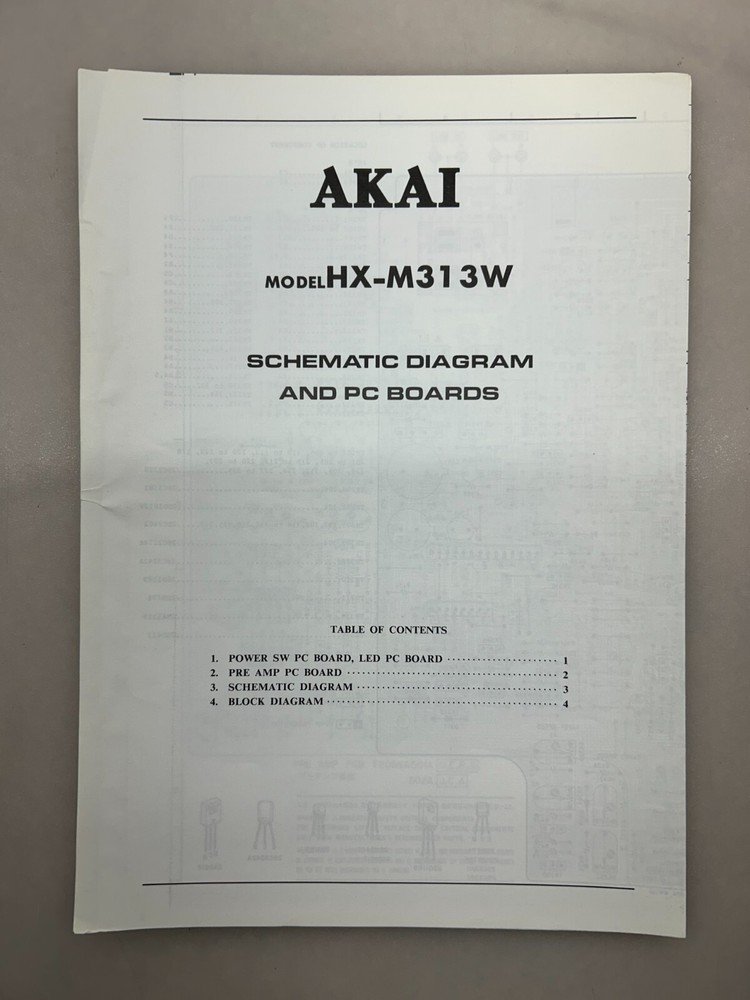 Akai HX-M313W Original Schematics Free Shipping