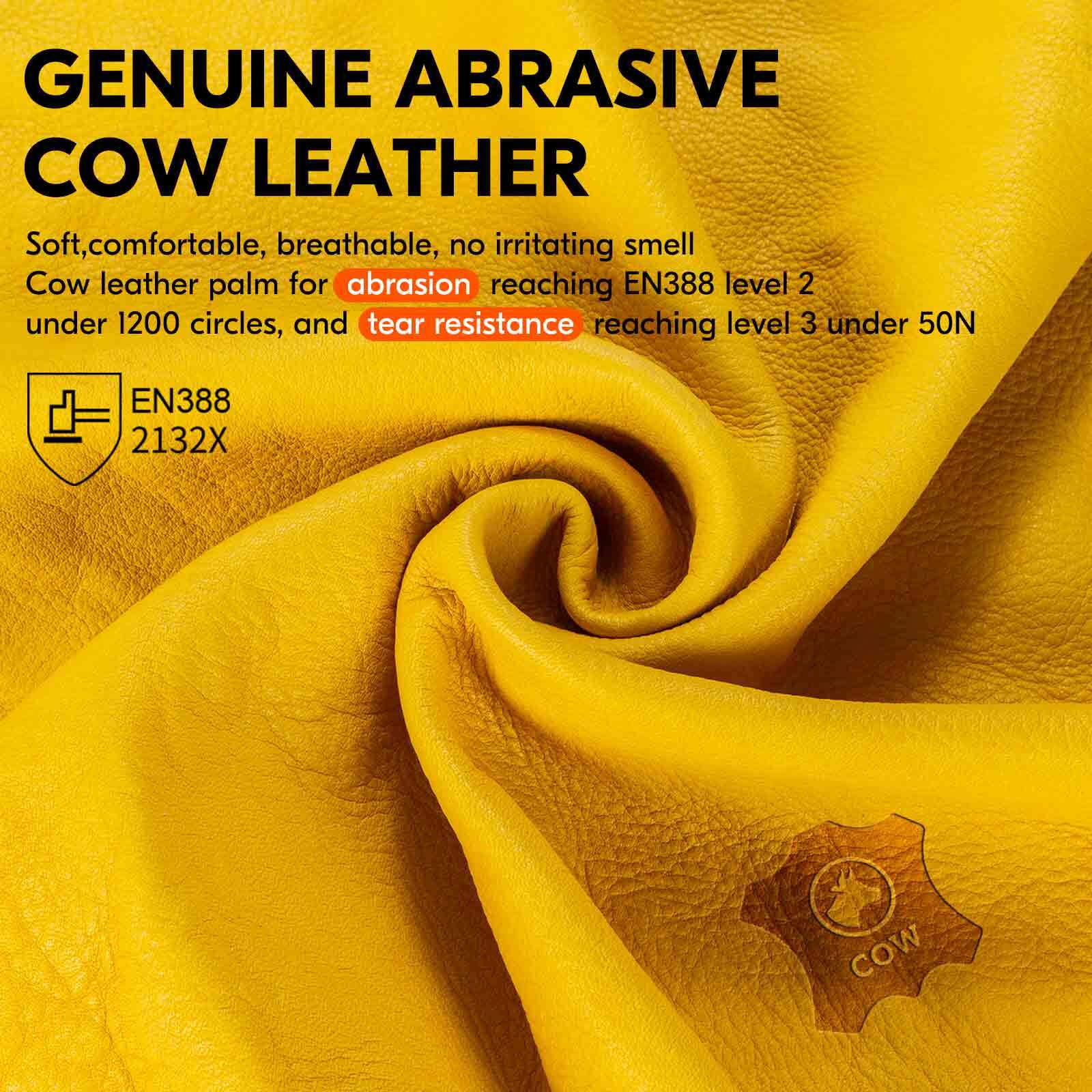 Vgo 1/2/3Pairs Unlined Cow Grain Leather Work Gloves,Driver Gloves(CA9590)