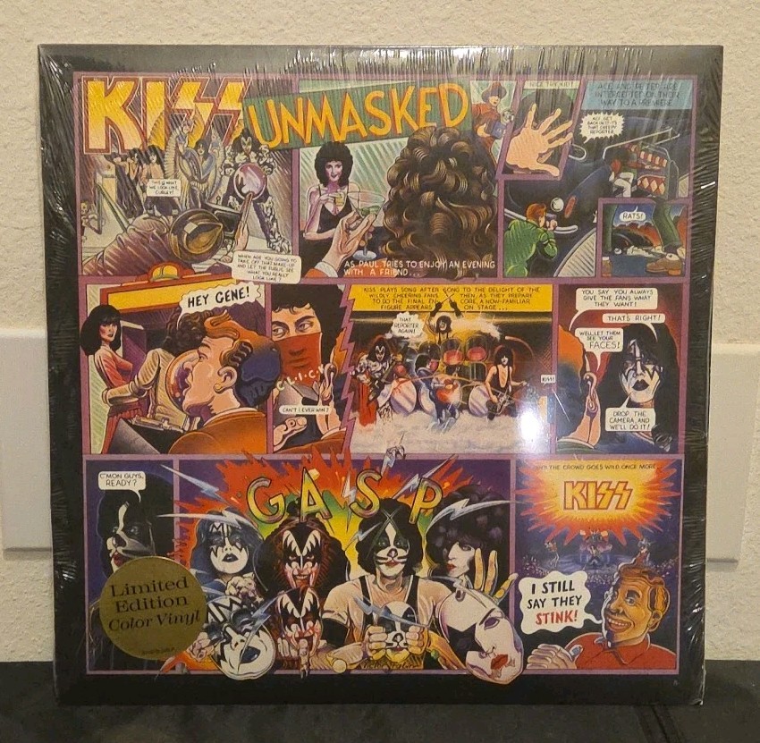 KISS Unmasked Limited Edition White Multicolor Splatter Vinyl LP SEALED 🆕 ✅