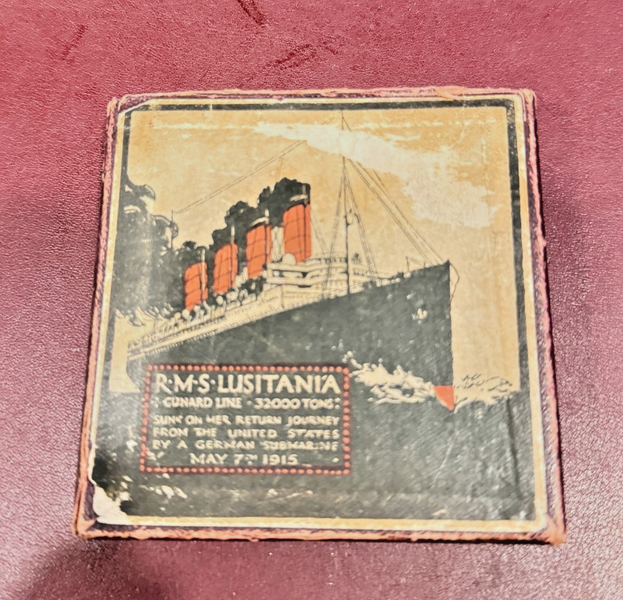 Replica of the RMS Lusitania Sinking Medal in Original Propaganda Box