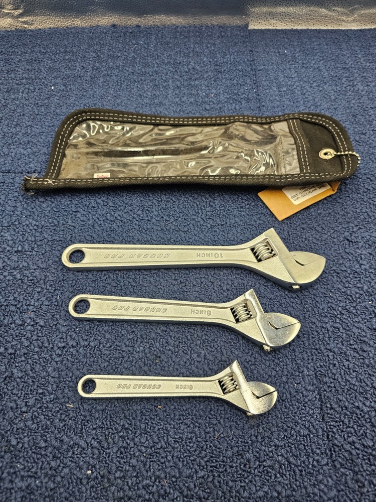 3 Pieces Cougar Pro E9AC3 Adjustable Wrench Chrome Assembly (6", 8", 10")