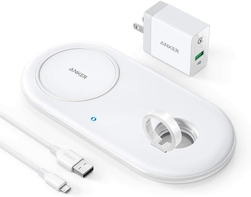 Anker - PowerWave+ Qi Certified Wireless Charging Pad - White