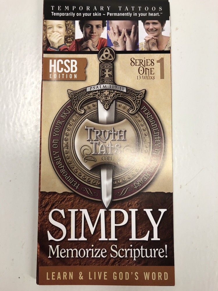 Christian Bible Verse Scripture TempTattoos Truth Tats Stocking Stuffers 10 sets