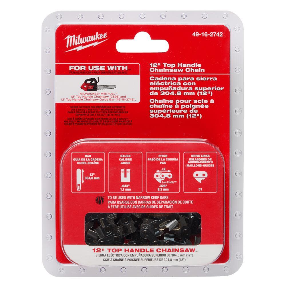 Milwaukee 12Inch Top Handle Chainsaw Chain