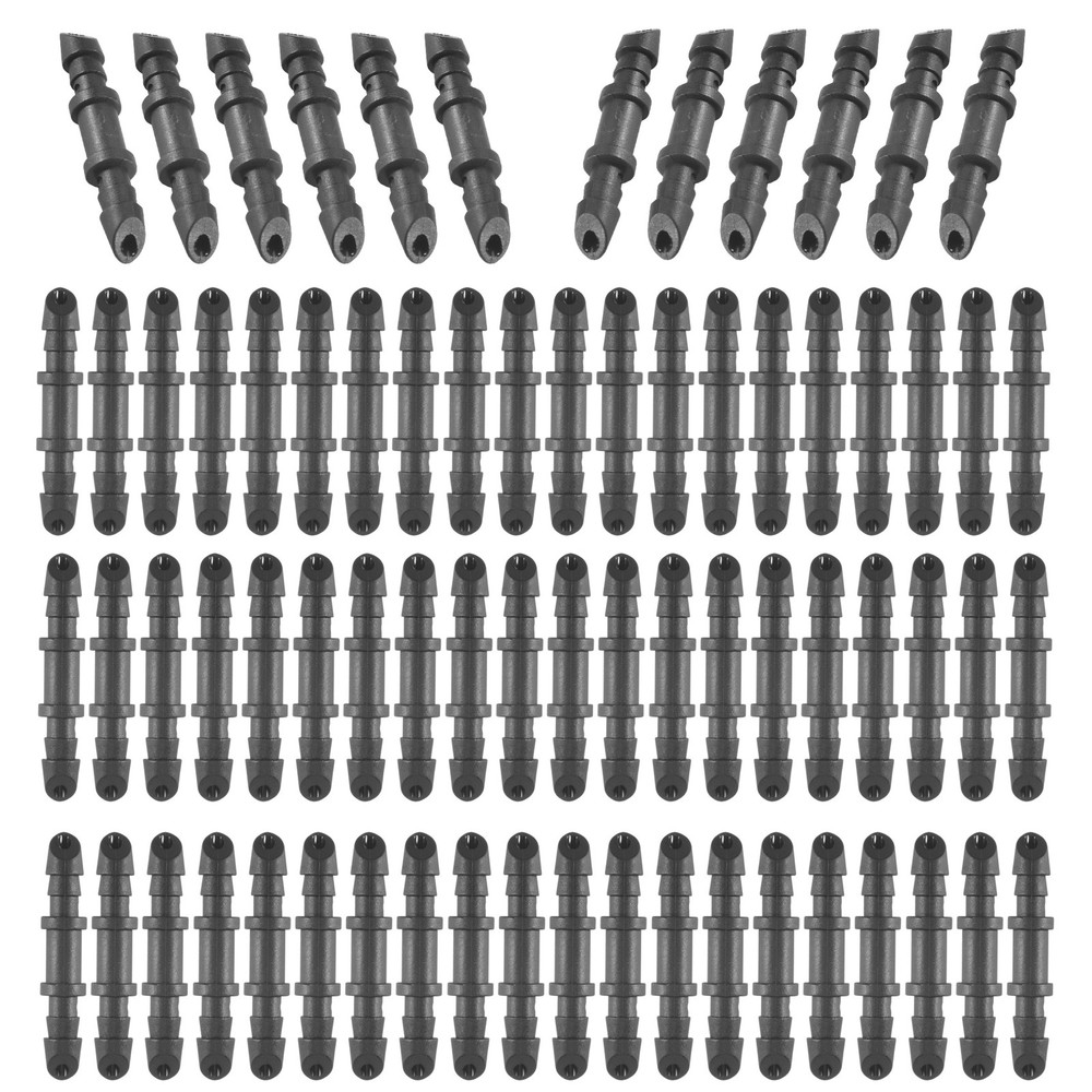 70 Pack Drip Irrigation Universal 1/4 inch Barbed Coupling Fitting, Barbed8370