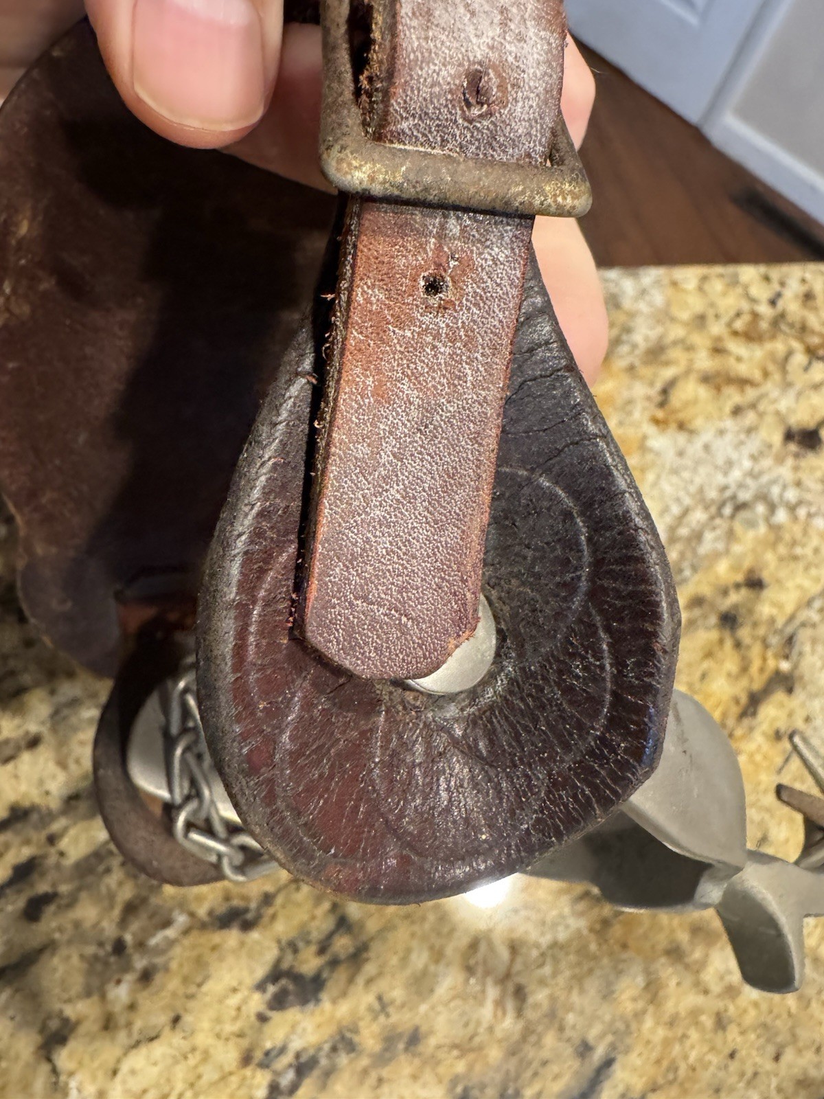 Vintage Western Cowboy Cowgirl Spurs Leather Strap As Found