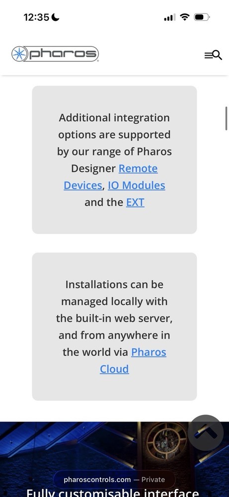 The Pharos TPC (Touch Panel Controller) Lighting Control