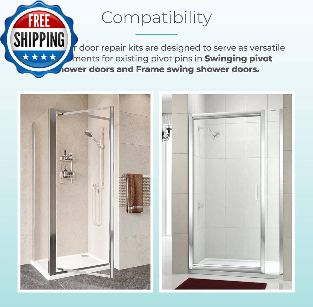 Shower Door Hinge Pin Kit with Pivot Bushing for Framed...
