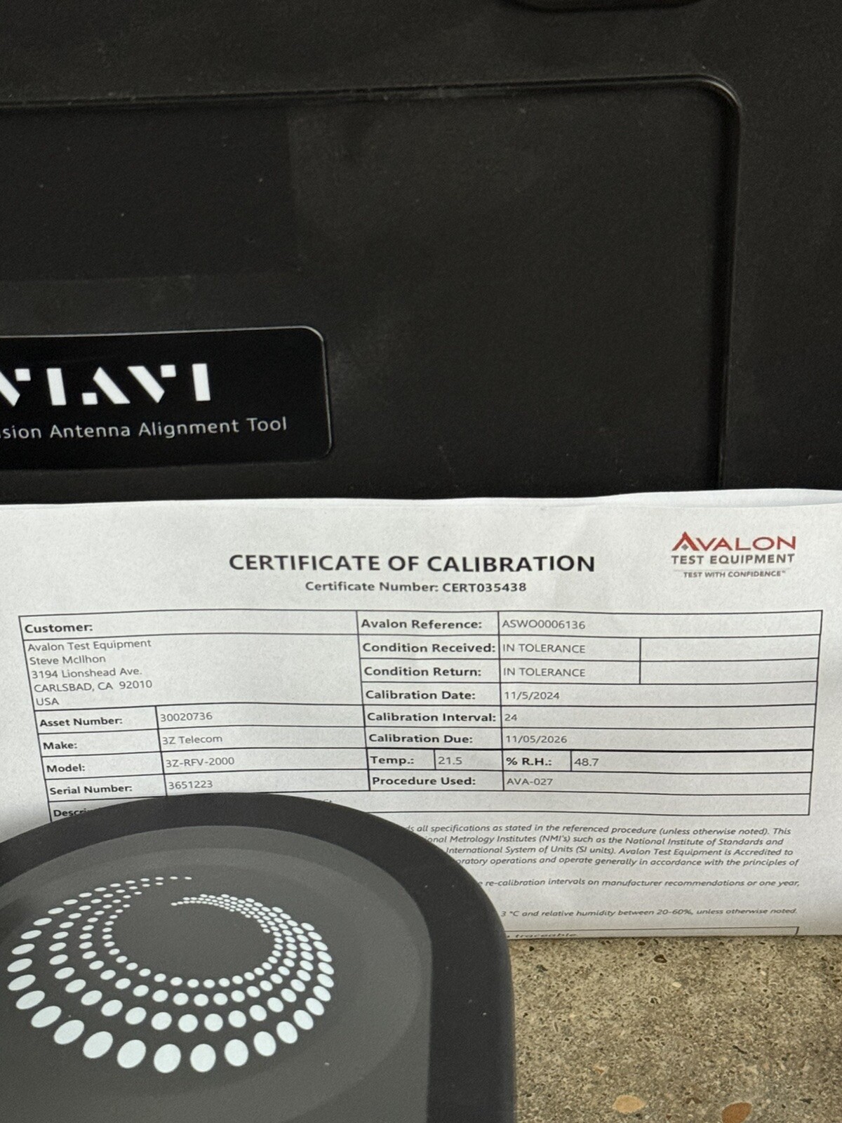 VIAVI 3Z RFV-AAT-2000 ANTENNA ALIGNMENT TOOL (CALIBRATED 2026) NEW SEALED