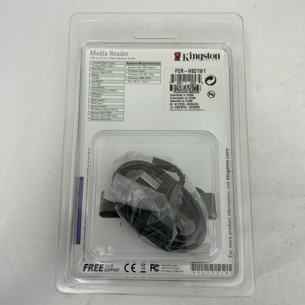 NEW Kingston Technology FCR-HS219/1 USB2.0 Flash Memory Reader Sealed