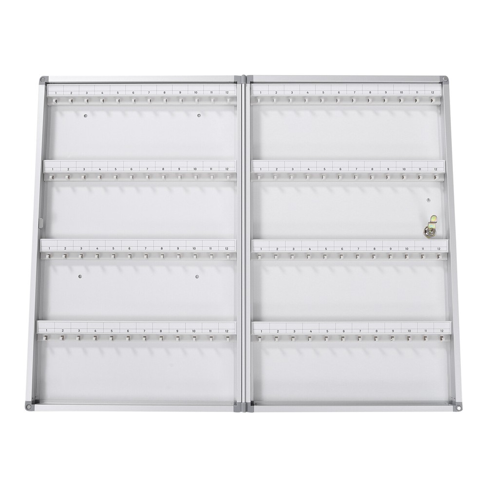 High Capacity Key Cabinet 96 Key Lock Box with Numbered Hooks & Secure Lock Safe