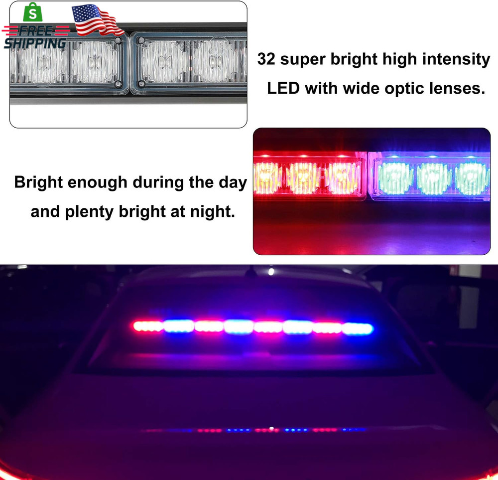 ASPL 36" 32LED Traffic Advisor Light Bar Warning Emergency Strobe Light Bar Dire