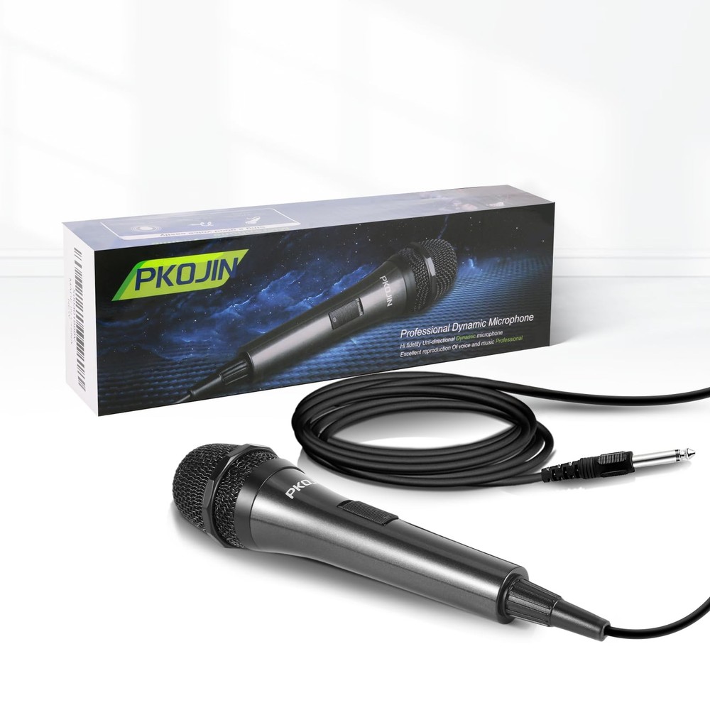 PKOJIN Dynamic Karaoke Microphone for Singing, Vocal Wired Black